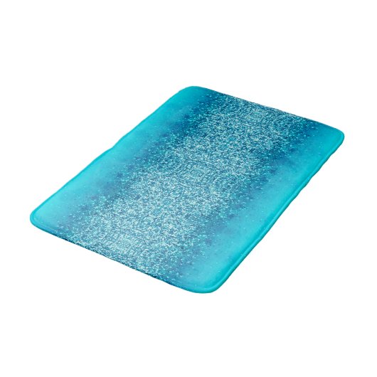 Elegant Blue Frost Sparkle Bath Mat (Gekanteld)