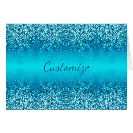 Elegant Blue Frost Sparkle Card (Voorkant Horizontaal)