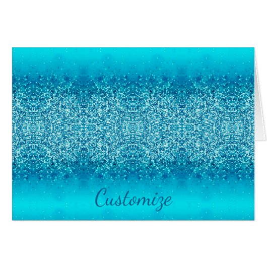 Elegant Blue Frost Sparkle Card 2 (Voorkant Horizontaal)