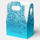 Elegant Blue Frost Sparkle Gable Favor Box Bedankdoosjes (Geopend)