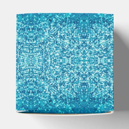 Elegant Blue Frost Sparkle Heart Favor Box Bedankdoosjes (Bovenkant)