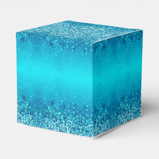 Elegant Blue Frost Sparkle Heart Favor Box Bedankdoosjes (Achterkant)