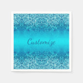 Elegant Blue Frost Sparkle Napkins Servetten (Voorkant)