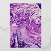 Elegant Blue Galaxy Abstract Art Wedding Silver Folie Uitnodiging (Achterkant)