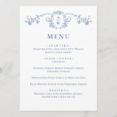 Elegant Blue  Garden Flowers Weddenschap Menu (Voorkant)