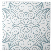 Elegant Blue Geometric Mandala Pattern Tegeltje (Voorkant)