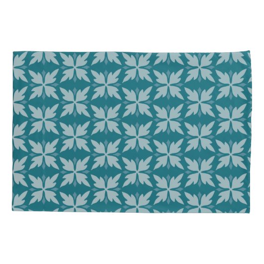 Elegant Blue Geometric Pattern Kussensloop (Achterkant-Links)