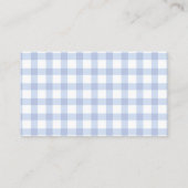 Elegant Blue Gingham Baby shower boeken voor Baby Informatiekaartje (Achterkant)