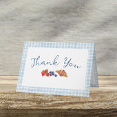 Elegant Blue Gingham Berries Schattigee brunch Dan Kaart