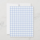Elegant Blue Gingham Plaid Schattige Oh Boy Baby s Kaart (Achterkant)