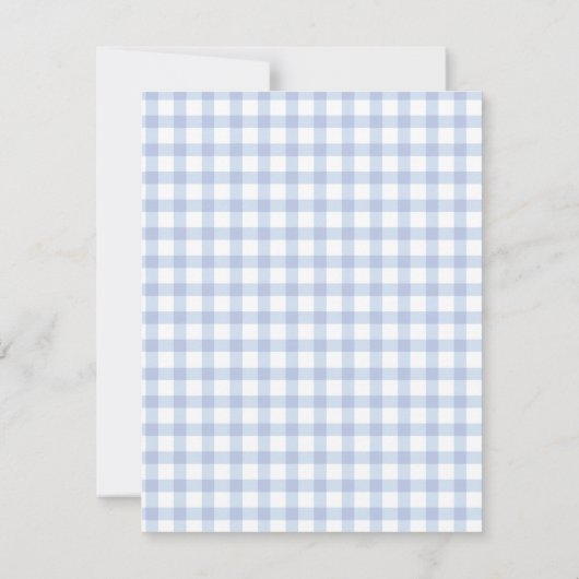 Elegant Blue Gingham Plaid Schattige Oh Boy Baby s Kaart (Achterkant)