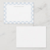 Elegant Blue Gingham Pset leraar Notitiekaartje (Voorkant / Achterkant)