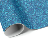 Elegant Blue Glamor Glitter Cadeaupapier (Rol Hoek)
