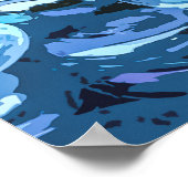 Elegant Blue Glass Pebbles Artwork | POSTER (Hoek)