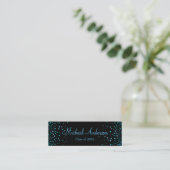 Elegant Blue Glitter Afstuderen Name Card Contactkaartje (Staand voorkant)