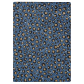 Elegant Blue Glitter Black Gold Leopard Print Klembord (Achterkant)