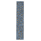 Elegant Blue Glitter Black Gold Leopard Print Medium Tafelloper (Voorkant)