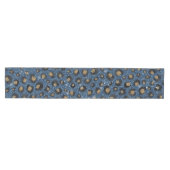 Elegant Blue Glitter Black Gold Leopard Print Medium Tafelloper (Horizontaal)