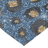 Elegant Blue Glitter Black Gold Leopard Print Medium Tafelloper (Hoek)