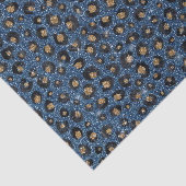 Elegant Blue Glitter Black Gold Leopard Print Tissuepapier (Detail)