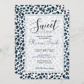 Elegant Blue Glitter Black Leopard Animal Print (Voorkant / Achterkant)