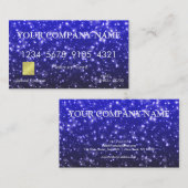 Elegant Blue Glitter Credit Kaart Visitekaartje (Voorkant / Achterkant)