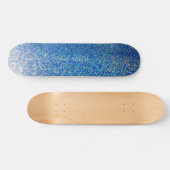 Elegant blue Glitter Custom Name Skateboard (Horizontaal)