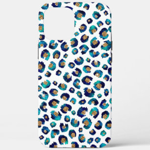 Elegant Blue Glitter Leopard Animal Print Case-Mate iPhone Case