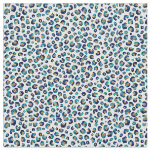 Elegant Blue Glitter Leopard Animal Print Stof