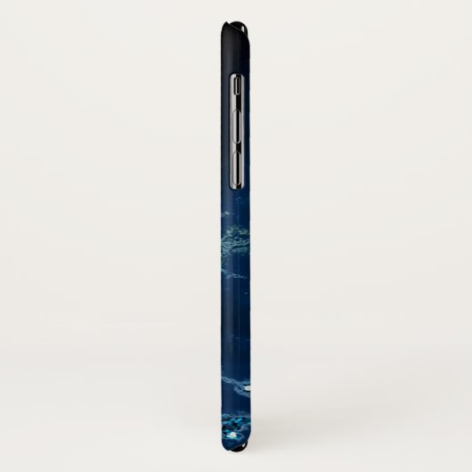 Elegant Blue Glitter Monogram Case-Mate iPhone Case (Achterkant/links)