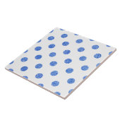 Elegant Blue Glitter Polka Dots Pattern Tegeltje (Zijkant)