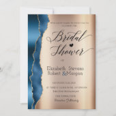 Elegant Blue Glitter Script Vrijgezellenfeest Kaart (Voorkant)