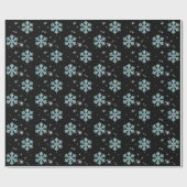 Elegant Blue Glitter Snowflake Sparkle Kerstmis Cadeaupapier (Vlak)
