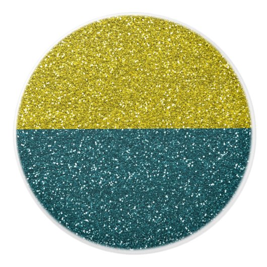 Elegant Blue Glitter Sparkle Keramische Knop (Voorkant)