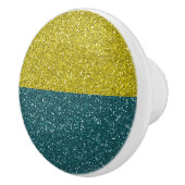 Elegant Blue Glitter Sparkle Keramische Knop (Rechts)