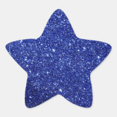 Elegant Blue Glitter Star Sticker (Voorkant)