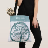 Elegant Blue Glitter Tree of Life Zen Yoga Tote Bag (Dichtbij)