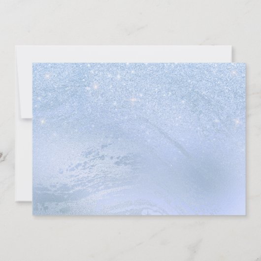 Elegant blue glitter zoete 16-jarige verjaardag kaart (Achterkant)