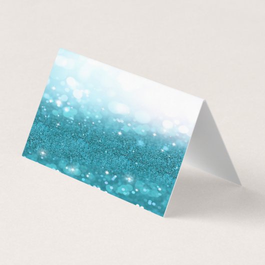 Elegant Blue Glittery Bokeh Hartelijk dank voor uw Visitekaartje (Achterkant)