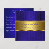 Elegant Blue Gold 50th Jubileum Party Event Kaart (Voorkant / Achterkant)