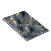 Elegant Blue & Gold Abstract Notebook Notitieboek (Rechterzijde)