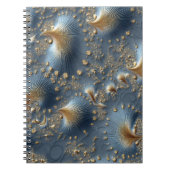 Elegant Blue & Gold Abstract Notebook Notitieboek (Voorkant)