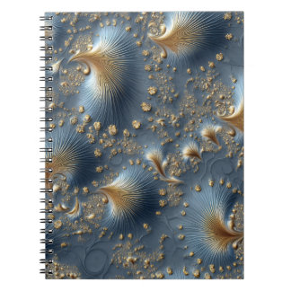 Elegant Blue & Gold Abstract Notebook Notitieboek
