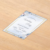 Elegant Blue & Gold Acrylic Wedding Invitation Acryl Uitnodigingen (Laagn)