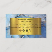 Elegant Blue Gold Agaat Visitekaartje (Achterkant)