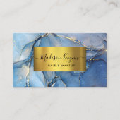 Elegant Blue Gold Agaat Visitekaartje (Voorkant)