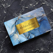 Elegant Blue Gold Agaat Visitekaartje
