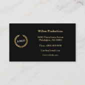 Elegant Blue Gold Agate Logo Visitekaartje (Achterkant)