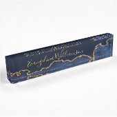 Elegant Blue Gold Agate Naambordje