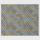 Elegant Blue Gold Art Deco  Pattern Cadeaupapier (Vlak)